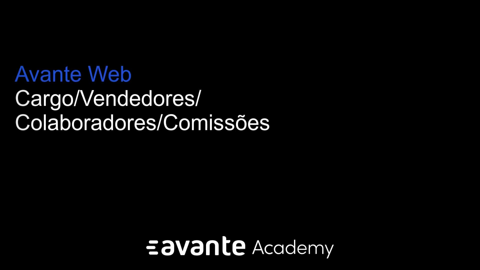 Cadastro de Cargo / Colaborador / Vendedor / Comissões